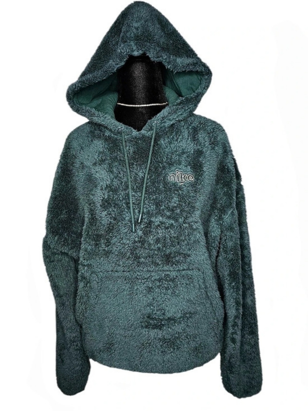 Nike Sportswear NSW Pullover Sherpa Fleece Hoodie Green Small